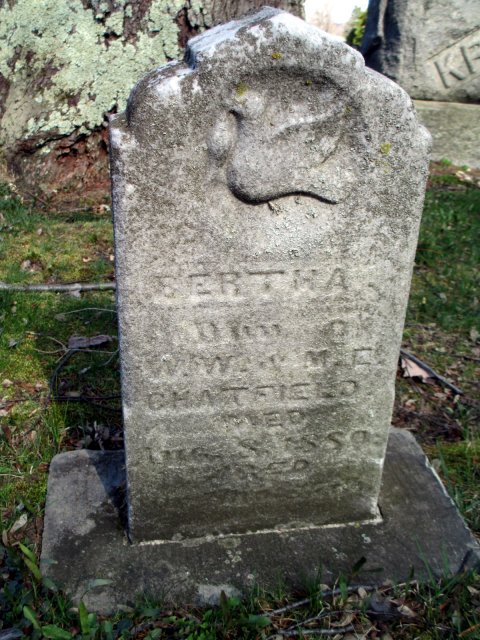 CHATFIELD Bertha died 8 Aug 1880 infant grave.jpg